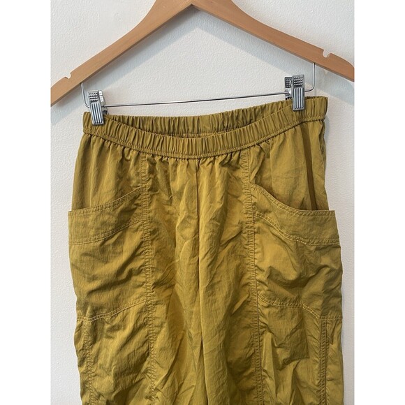 Free People Movement Gold Wide Leg Cinch Hem Parachute Pants Sz S - Picture 3 of 7